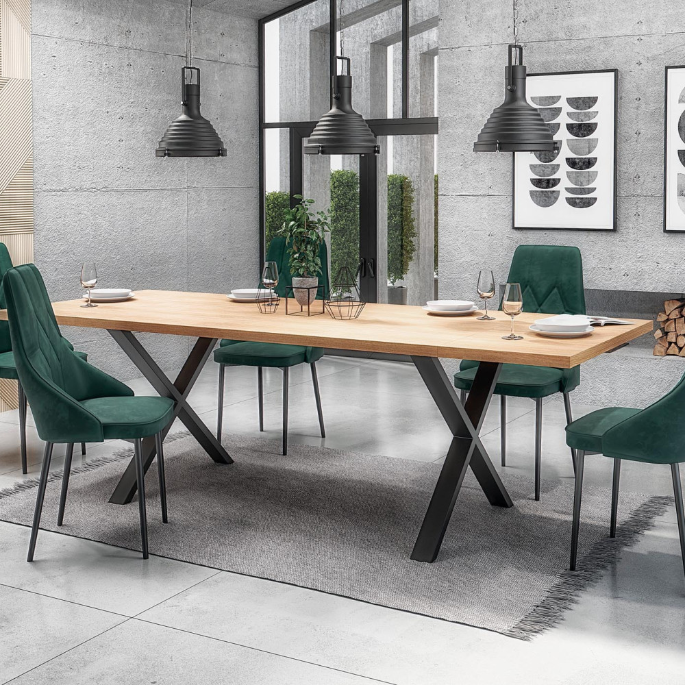 Saliekamais galds APEX dabīgais finieris 160/90 cm (pēc izvēles: darba virsmas pagarinājums)