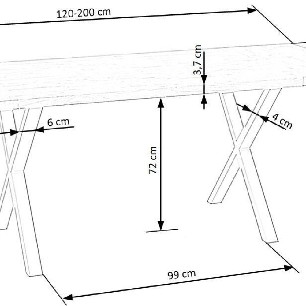 Saliekamais galds APEX dabīgais finieris 120/78 cm (pēc izvēles: darba virsmas pagarinājums)