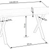 Saliekamais galds APEX masīvkoks 120/78 cm (pēc izvēles: darba virsmas pagarinājums)