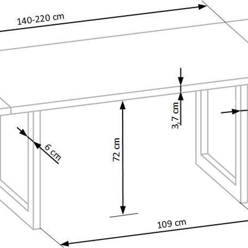 Saliekamais galds RADUS dabīgais finieris 140/85 cm (pēc izvēles: darba virsmas pagarinājums)
