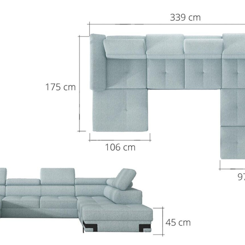 Stūra dīvāns EMPORIO XL