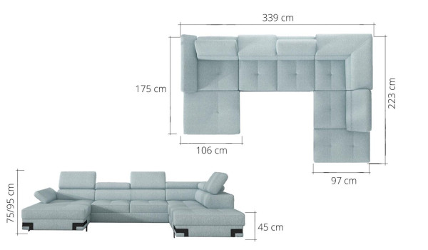 Stūra dīvāns EMPORIO XL